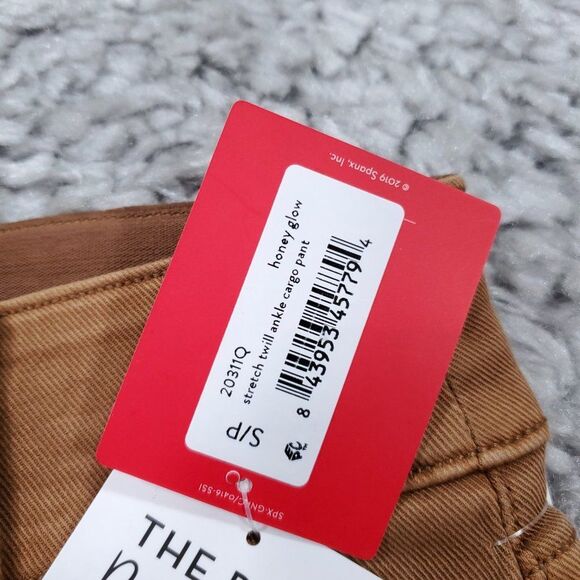 READ Spanx Stretch Twill Ankle Cargo Pant Size Small Petite Brown Pull On - Picture 5 of 10